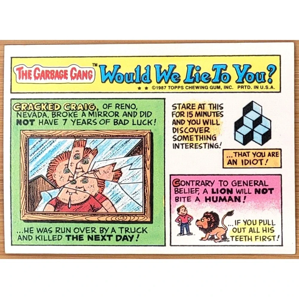 1987 TOPPS GARBAGE‎ PAIL KIDS JUICY BRUCE 341A BLACK DOT ERRORS